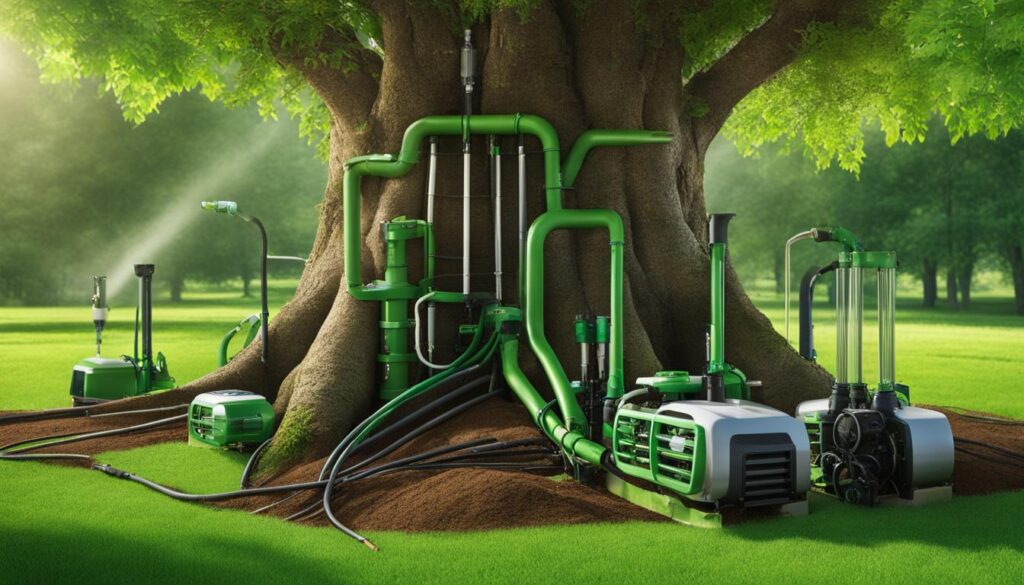 Deep root fertilization equipment for sustainable tree health