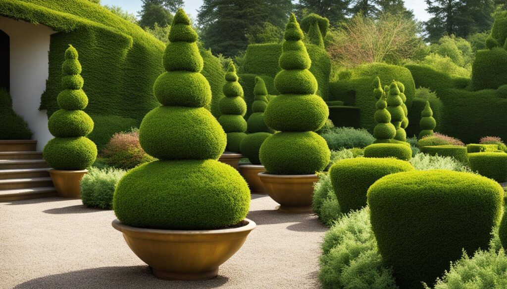 Whimsical Topiary Plants with Arborvitae Trees